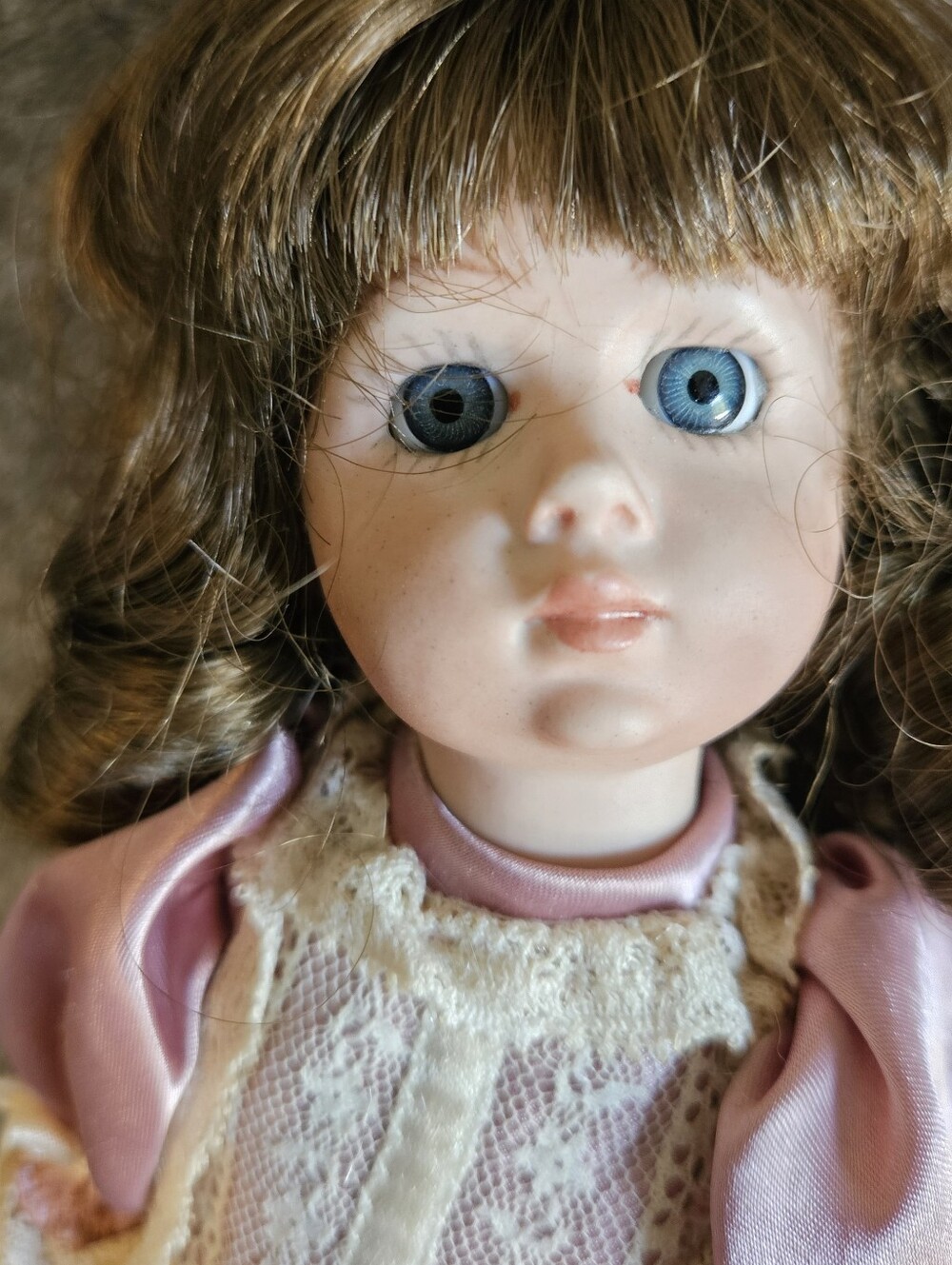 Vintage (1980-90) 10" Porcelain Doll In Original Clothes.